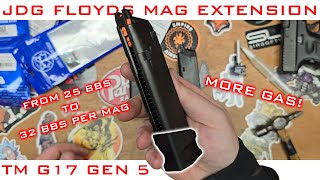 Increase the Magazine Capacity in your Tokyo Marui G17 Gen 5  JDG Floyds Mag Extension [upl. by Anairotciv]