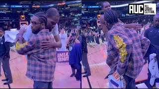 KEVIN DURANT GIVES KEY GLOCK HIS JERSEY AFTER SCORING GAME HIGH AGAINST TIMBERWOLVES [upl. by Faydra]