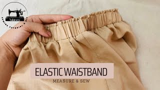 ✅ How to measure and sew elastic waistband easily  Sewing techniques for beginners  Nabiesew [upl. by Davon]