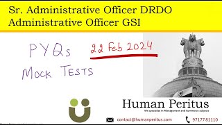 PYQs amp Mock tests  UPSC Admin Officer Exam DRDO amp GSI 2024 [upl. by Grimes]