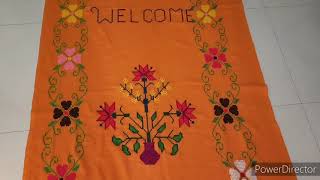 Beautiful And Easy Dusuti Parda ka Design  Cross Stitch Hand Embroidery  दुसूती पर्दा का डिजाइन [upl. by Nageek]