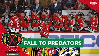 Nick Foligno Blackhawks battle but fall to Predators in shootout  CHGO Blackhawks Podcast [upl. by Asihtal]