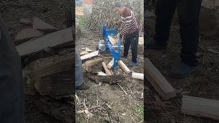 Fascinated With the Wood Splitter woodcut firewood woodcuting machine woodwork wood [upl. by Zenobia]