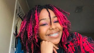 HOW I GOT PINK DREADLOCKS WITH NO DYE OR BLEACH [upl. by Eanahs]