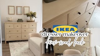 IKEA Hemnes Dresser Makeover Faux Wood Paint Hack  DIY Makeover Bedroom Decorating [upl. by Aztiraj]