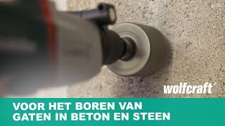 Boorkroon voor het boren van gaten in beton en steen [upl. by Ayotak]