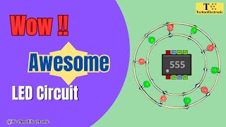 Awesome LED Chaser Circuit with 555 IC  Electronics Project [upl. by Elicul73]