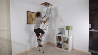 3 Stage Aluminium loft ladder video demonstration  Empire lofts [upl. by Ethben]