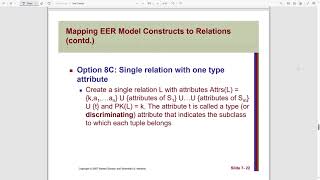 Mapping EER Model Constructs to Relations Method 8C and 8D [upl. by Nnaillek]