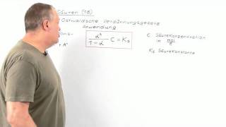 Säuren 18 Das Ostwaldsche Verdünnungsgesetz  Anwendung  Chemie [upl. by Analaf211]