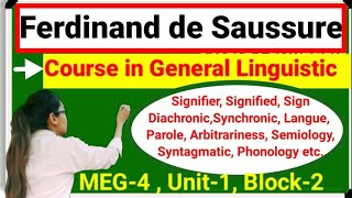 ✔️Course in General linguistics by Saussure diachronicsynchronicLaungeParolesignifiedmeg4 [upl. by Noletta]