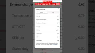 kotak neo Option Trading Charges Full 2024  Live Brokerage Charges Kotak neo Demat trading [upl. by Toille]