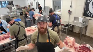 The Bearded Butchers live cutting meat [upl. by Isbella714]