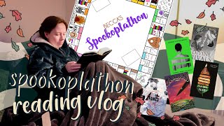 SPOOKOPLATHON PT1 READING VLOG 🎲👻🍂  atmospheric reads try a chapter amp heartstopper season 3 🌈✨ [upl. by Ahsiemac]