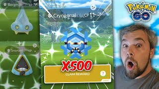 Over 500 Shiny Cryogonal Research Completed THIS is as Rare as a Shundo Pokémon GO [upl. by Rorrys]