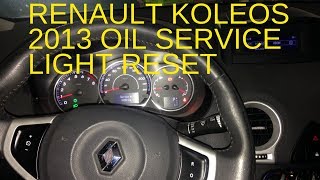 RENAULT KOLEOS 2013 OIL SERVICE WARNING LIGHT RESET [upl. by Suoicerp891]