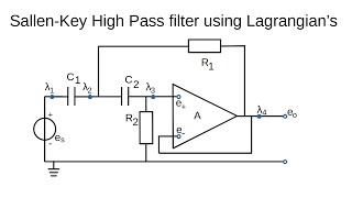 SallenKey High Pass Filter using Lagrangians [upl. by Delmer]