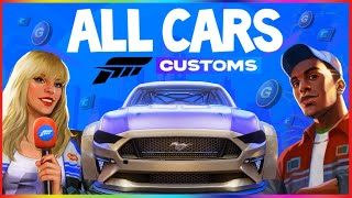 ALL CARS IN FORZA CUSTOMS [upl. by Einahpit]