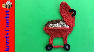 Crochet Barbecue Tutorial  Crochet Applique Tutorial [upl. by Yblehs924]