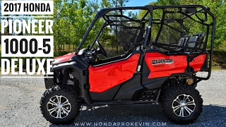 2017 Honda Pioneer 10005 Deluxe Review of Specs amp WalkAround  Red SXS10M5D  UTV  SXS [upl. by Yrdnal764]