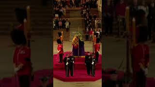 Guard collapses while guarding Queen Elizabeths coffin during the night  lying in state [upl. by Yztim]