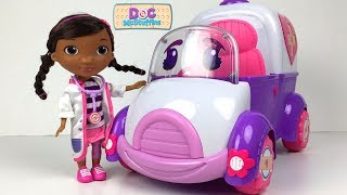 UNBOXING DOC MCSTUFFINS TOY HOSPITAL  DOC AND ROSIE THE RESCUER AMBULANCE RESCUE ZOO ANIMALS [upl. by Yalc764]