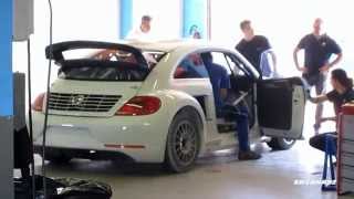 Volkswagen Beetle Rallycross practice with Tanner Foust and Scott Speed  Sound amp Accelerations [upl. by Otrebogir]