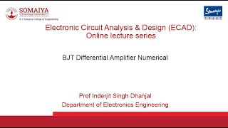 BJT Differential Amplifier Numerical [upl. by Maddocks16]