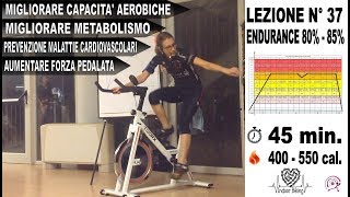 Lezione Spinning  Indoor Cycling Allenamento ENDURANCE 80  85 fc max Lez n° 37 [upl. by Monney]