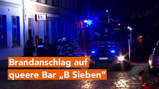 Erneuter Brandanschlagauf queere Bar „B Sieben“ in Rostock [upl. by Vlada]