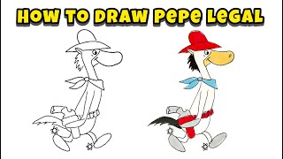 How to Draw Pepe Legal OR Quick Draw McGraw – HannaBarbera Cartoons Guide [upl. by Dagley]