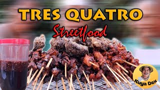 TRES QUATRO Recipe  Philippines Street Food  Fried Baga and Litid  BeefLung on Stick [upl. by Eelaroc324]