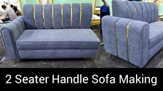 How To Made Leather 2 Seater Steel amp Handle Sofa l Best Sofa Making Process 2024 [upl. by Delia]