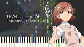 FULL LEVEL5judgelight Toaru Kagaku no Railgun OP2  Piano Arrangement Synthesia [upl. by Poler]