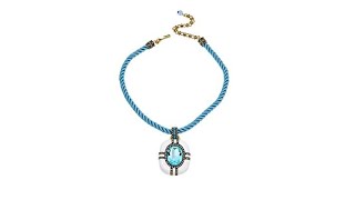 Heidi Daus quotBold Movequot Enamel and Crystal Drop Cord Neck [upl. by Llorrad687]