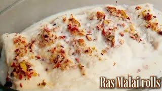 3 ingredient Dessert idea  Ras Malai Rolls recipe at home [upl. by Krause]