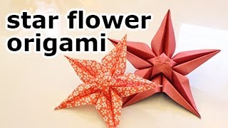 Origami Star Flower Tutorial  DIY  Paper Kawaii [upl. by Annerol]