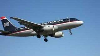 US Airways A319 landing runway 19 DCA [upl. by Rist]