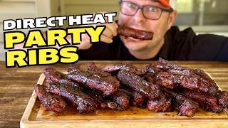 Direct Heat Party Ribs  Fantastic RIBS in 90 MINUTES [upl. by Myles]