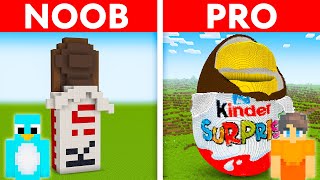 NOOB vs PRO KINDER CHOCOLATE House Build Challenge in Minecraft [upl. by Augy]