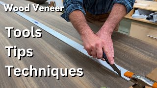 How to Work with Wood Veneer  Tools Tips and Techniques [upl. by Eenat]