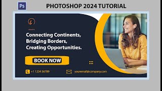 Photoshop 2024 Tutorial  Creating a modern banner on Photoshop [upl. by Nivrad96]