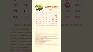 Calendário Gastronômico Outubro 🗓blogcomendobem comendobem 2024 calendario novembro shorts [upl. by Lundgren]