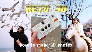 RETO 3D FILM CAMERA with sample photos 📸 demo on how make 3D images how to load amp unload film 레토3D [upl. by Lebna]