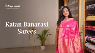 New Trendy Banarasi Katan Silk Saree Collection at  SINGHANIAS [upl. by Titus]