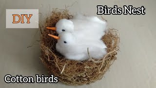 DIY  Birds nest making idea  Cotton Birds  Craft [upl. by Ylatan]