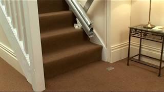 Handicare Stairlifts Powered Hinge Track Option [upl. by Orodoet]