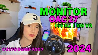 Monitor AOC 27” 165hz 1 ms Va  O Melhor Custo Benefício 2024  Unboxing e Testes [upl. by Ehcropal]