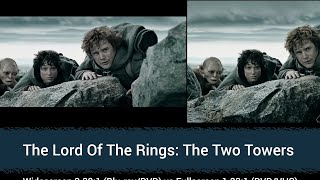 The Lord Of the Rings The Two Towers widescreen vs full screen DVD Black gate scene [upl. by Griggs722]