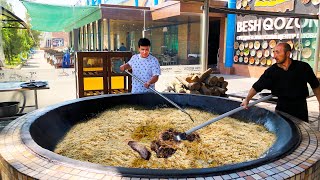 UZBEKISTAN I COOK PILAF IN THE PILAF CENTER IN TASHKENT [upl. by Aylmar]